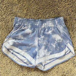 Women’s Athleta Printed Mesh Racer Run Shorts - Size Small